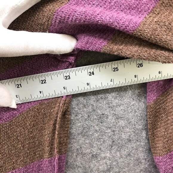 Gap Relaxed Cardigan Womens L Purple Brown Striped V-Neck Button Front Alpaca - Picture 8 of 9